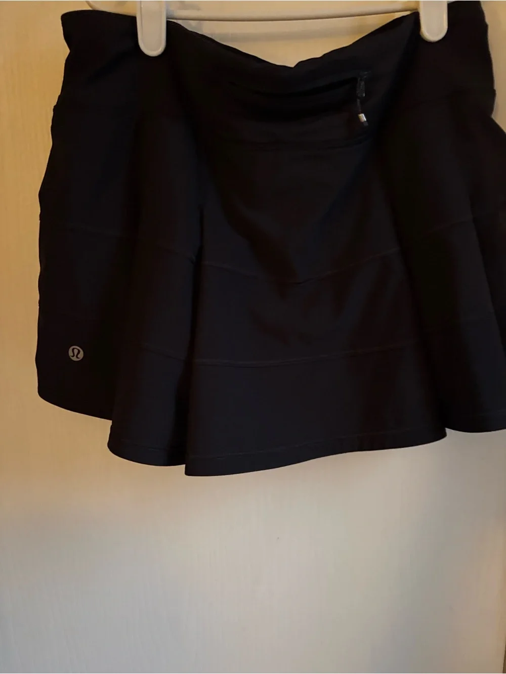 lululemon athletica Black Flared Athletic Skirt with Zip Pocket